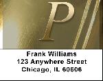 Solid Gold Monograms - P Address Labels