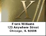 Solid Gold Monograms - X Address Labels
