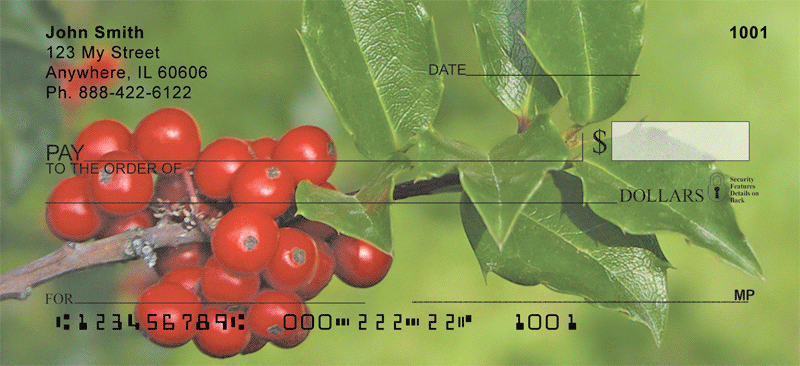 Holly With Greenery Personal Checks
