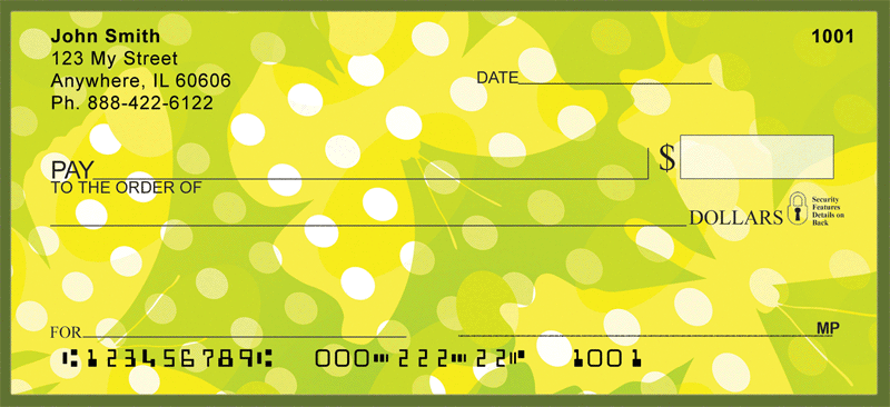 Dotted Yellow Butterflies Personal Checks