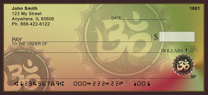 Hinduism Aum Symbols Personal Checks