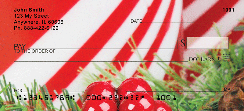 Candy Cane Christmas Personal Checks