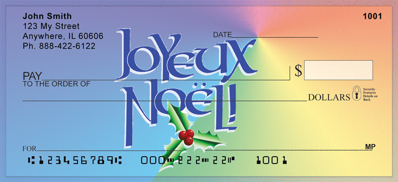 French Holiday Greetings Personal Checks