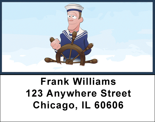Navy Fun Address Labels