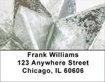 Metalic Silver Stars Address Labels