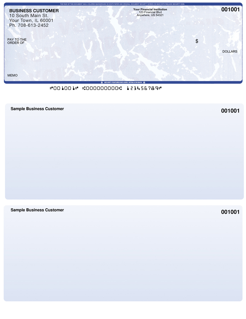 Blue Marble Laser Business One Per Page Voucher Checks - Top Style