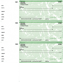 Green Marble 3 Per Page Wallet Checks