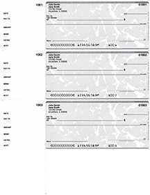 Grey Marble 3 Per Page Wallet Checks