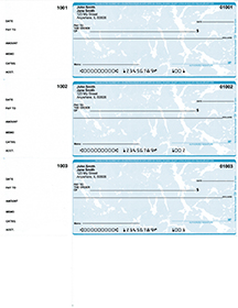 Teal Marble 3 Per Page Wallet Checks