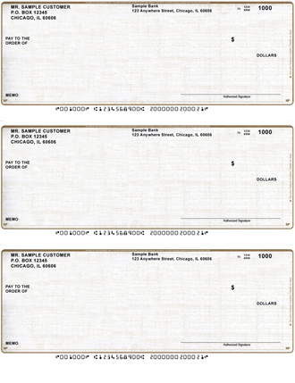 Tan Safety Business Laser / Inkjet Checks - 3 To A Page