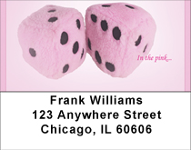 In The Pink Fuzzy Dice Address Labels