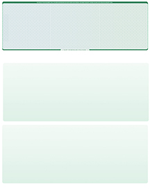Blue Green Prizmatic Blank Stock for Computer Voucher Checks Top Style