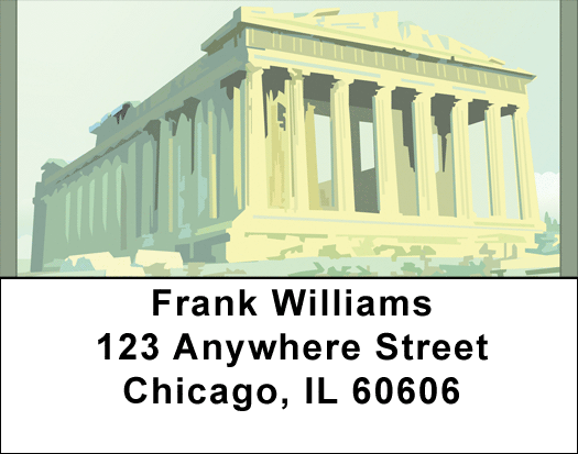 Pantheon Ruins On Acropoli Address Labels