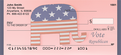 Vote Republican Elephant Checks