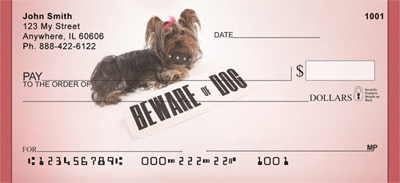 Beware Of Yorkie Dogs Personal Checks