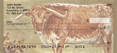 Vintage Livestock Paintings With Livestock Personal Checks