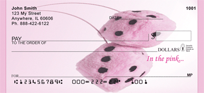 In The Pink Fuzzy Dice Personal Checks