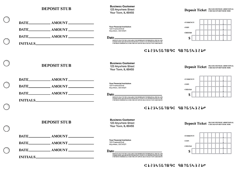 Business 3 To A Page Deposit Tickets