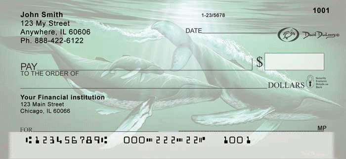 Whales and Lighthouse Personal Checks