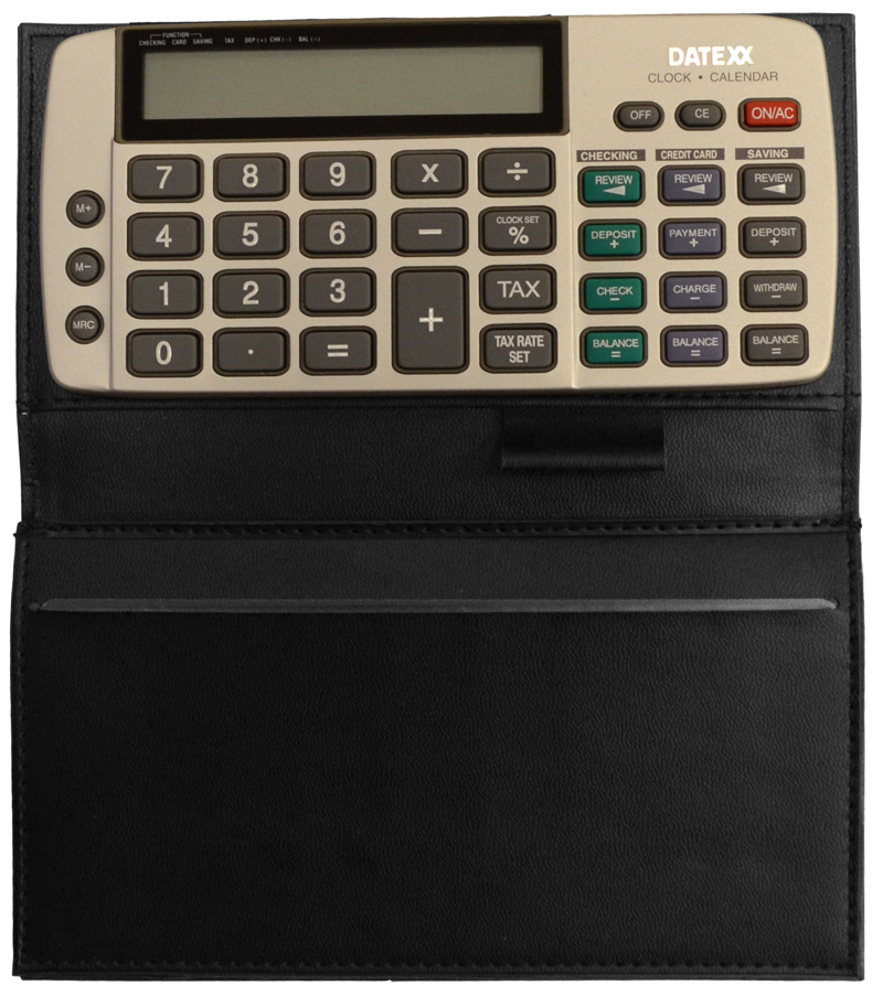 Black Bi-fold Checkbook Calculator
