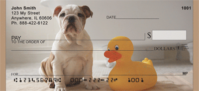 Bulldog Bathtime Personal Checks