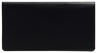 Side Tear Black Vinyl Checkbook Cover