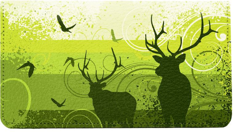 Trendy Deer Leather Checkbook Cover
