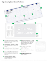 Blue Red High Security Bottom Laser Checks | LBCHS-BR
