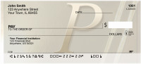 Golden Monogram P Personal Checks | BBI-54