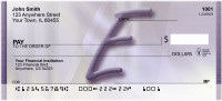 Prosperous Purple Monogram E Personal Checks | BBI-69