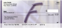 Prosperous Purple Monogram F Personal Checks | BBI-70