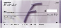 Prosperous Purple Monogram F Personal Checks | BBI-70