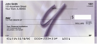 Prosperous Purple Monogram Y Personal Checks | BBI-89