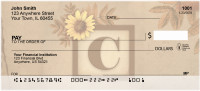 Sunflowers Monogram C Personal Checks | BBJ-46