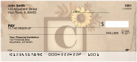 Sunflowers Monogram C Personal Checks | BBJ-46