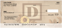 Sunflowers Monogram D Personal Checks | BBJ-47