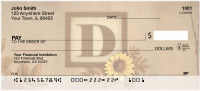 Sunflowers Monogram D Personal Checks | BBJ-47