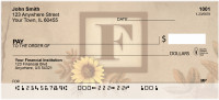 Sunflowers Monogram F Personal Checks | BBJ-49