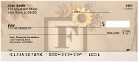 Sunflowers Monogram F Personal Checks | BBJ-49