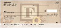 Sunflowers Monogram F Personal Checks | BBJ-49
