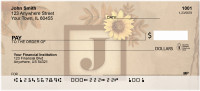 Sunflowers Monogram J Personal Checks | BBJ-53