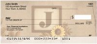 Sunflowers Monogram J Personal Checks | BBJ-53