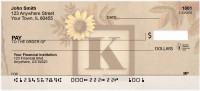 Sunflowers Monogram K Personal Checks | BBJ-54