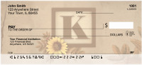 Sunflowers Monogram K Personal Checks | BBJ-54