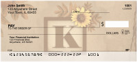 Sunflowers Monogram K Personal Checks | BBJ-54