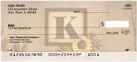 Sunflowers Monogram K Personal Checks | BBJ-54