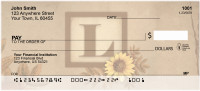 Sunflowers Monogram L Personal Checks | BBJ-55