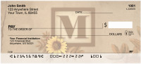 Sunflowers Monogram M Personal Checks | BBJ-56