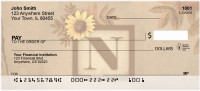 Sunflowers Monogram N Personal Checks | BBJ-57