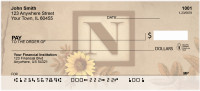 Sunflowers Monogram N Personal Checks | BBJ-57